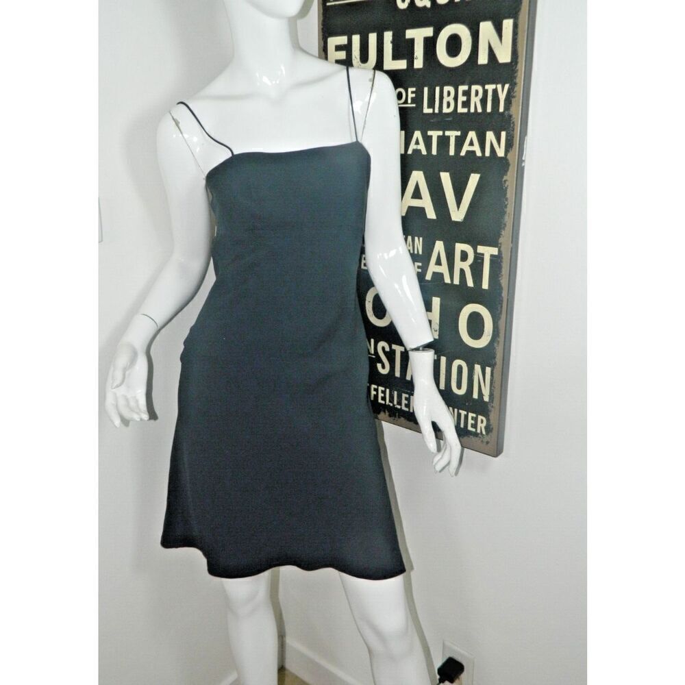 Cacharel Dress Size 6 Black Vintage Spaghetti Straps Mini Dress